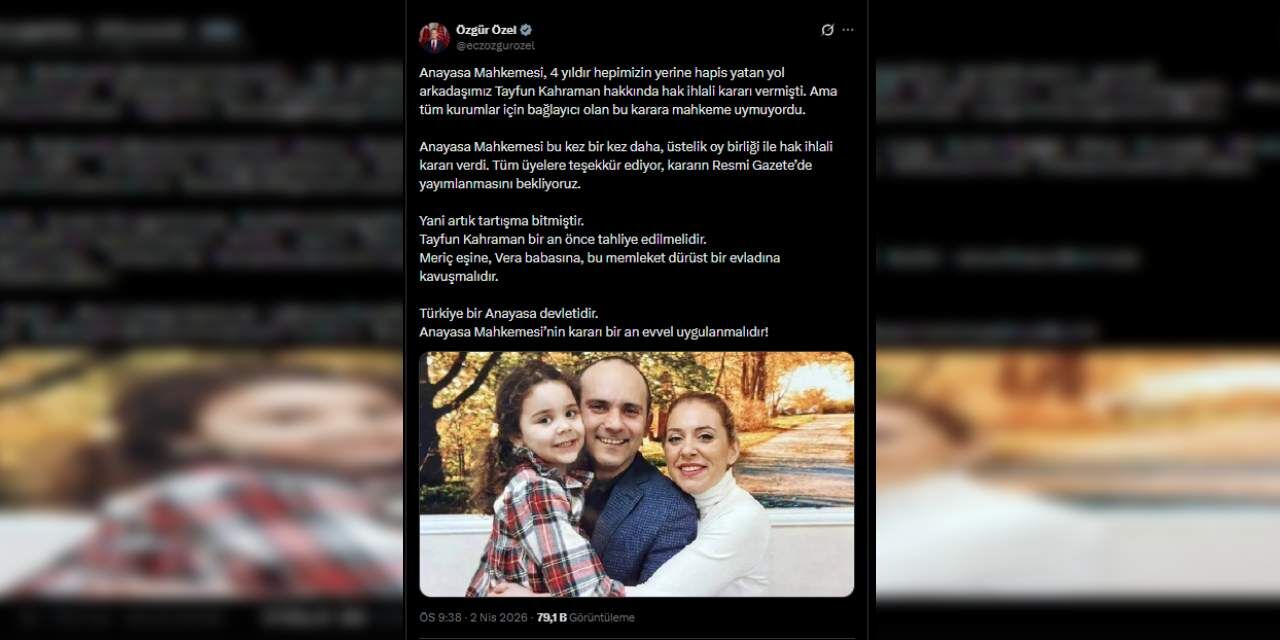 Zgur Ozelden Tayfun Kahraman Aciklamasi Aym Karari Sonrasi Paylasti 2