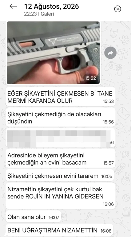 Rojin Kabais In Babasina Silah Fotografli Tehdit Mesaji Sikayetini Cek Yoksa Sen De Kizinin Yanina Gidersin-1