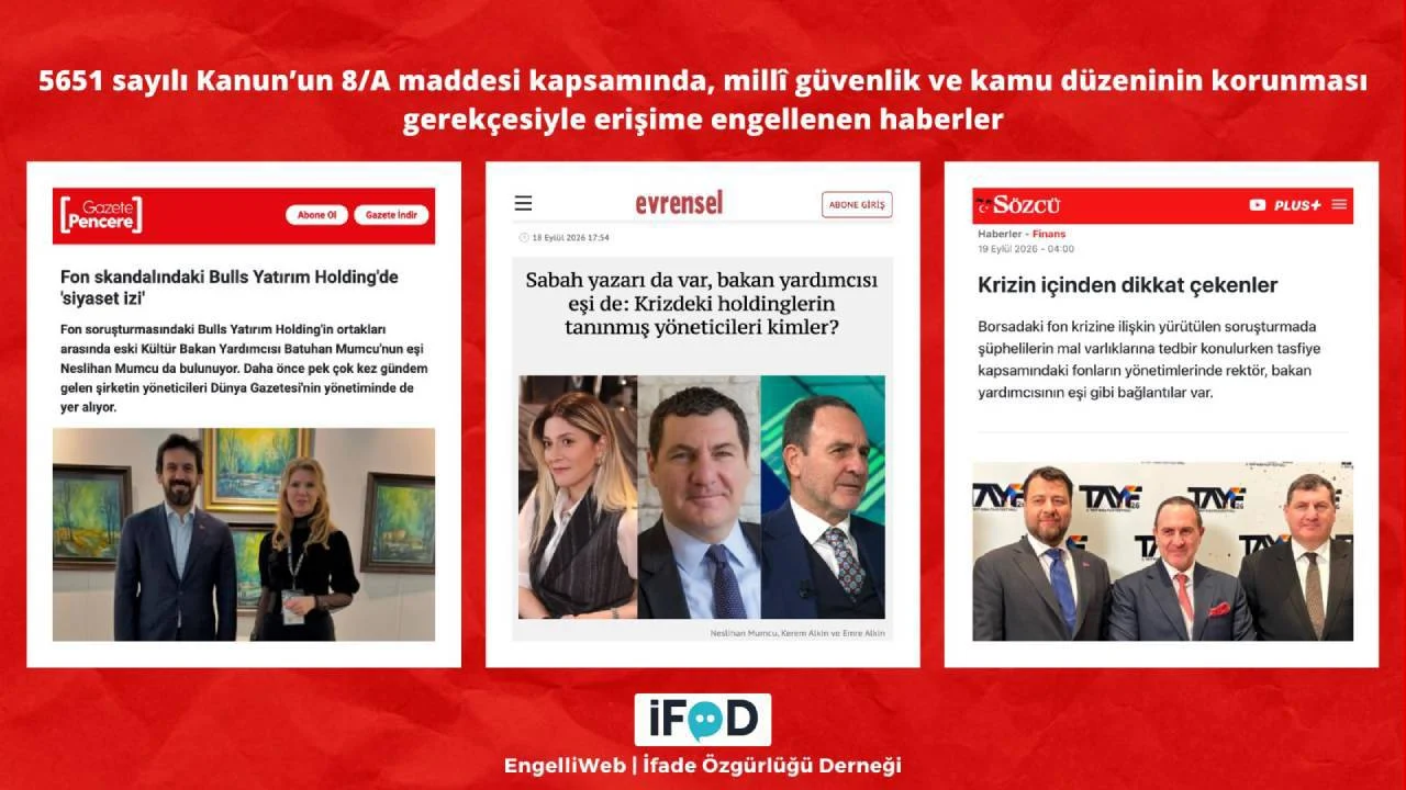 Fon soruşturmasına ilişkin haberlere erişim engeli