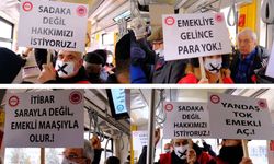 Emeklilerden tramvayda sessiz eylem!
