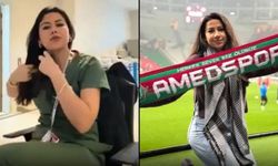 'Saç örme' videosu sonrasında görevinden uzaklaştırılan hemşire, Amedspor maçında ortaya çıktı