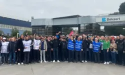 Kocaeli'nde grev pankartı asıldı