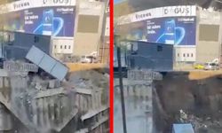 Fenerbahçe Stadı'nın yanındaki inşaatta göçük! İşte o anlar...