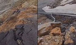 Bir sene önce milyonlar harcanarak yapılan yol çöktü!