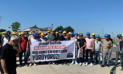 Özşen Madencilik işçileri ödenmeyen hakları için yürüyüşlerini sürdürüyor