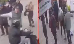 Kaldırımda motosiklet sürünce turist uyardı: Saldırdı!