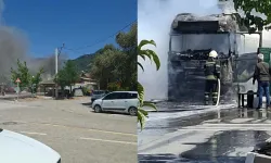 Fethiye’de akaryakıt istasyonunda benzin boşaltan tanker alev aldı
