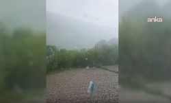 Sinop'ta haziran ayında dolu sürprizi! Her taraf bembeyaz oldu