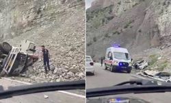 Erzurum-Artvin yolunda freni boşalan tır faciaya neden oldu