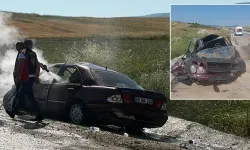 Yozgat'ta feci kaza! Devrilen otomobil alev aldı: 1 ölü, 3 yaralı
