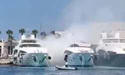 Marinada patlama paniği: Lastik bot alev aldı