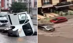 Ankara'da sağanak hayatı felç etti: Araçlar sele kapıldı!