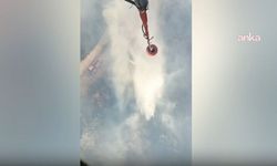Foça'da orman yangınına havadan ve karadan müdahale!