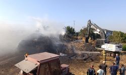 Gönen'de yangın:  90 ton saman kül oldu