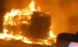 Kuzey Marmara Otoyolu’nda saman yüklü TIR alevlere teslim oldu!