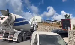 Yola beton döken mikser trafikten men edildi!
