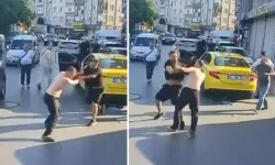 Zeytinburnu’nda iki taksici birbirine girdi: Kavga kameraya yansıdı