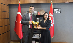Erkan Baş, Çin Büyükelçiliği yetkilisi Guo ile görüştü!