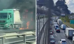 TEM Otoyolu’nda TIR yangını: Edirne yönü trafiğe kapatıldı!