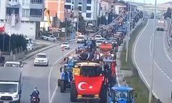 Samsun Bafra’da çeltik üreticilerinden traktör konvoyuyla eylem!