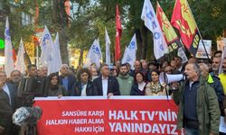 Halk TV için Ankara’da açıklama: “Özgür basın susturulamaz”