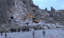 Göreme’de çöken peribacasında arama kurtarma çalışmaları tamamlandı