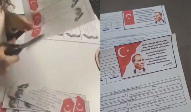 MEB'in Atatürksüz karnesine yurtsever öğretmenler böyle çözüm buldu