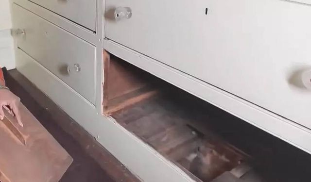 Yeraltına açılan çekmece: Şifonyerin içinden 180 yıllık gizli geçit çıktı