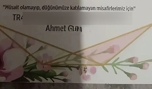 Düğün davetiyesinde şaşırtan detay: IBAN bilgisi eklediler