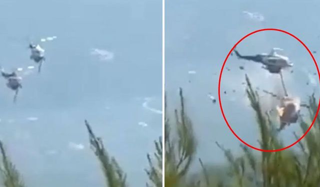 Yunanistan'da yangın söndürme helikopterleri havada çarpıştı