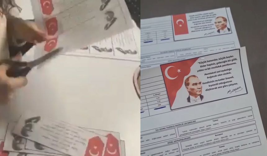 MEB'in Atatürksüz karnesine yurtsever öğretmenler böyle çözüm buldu