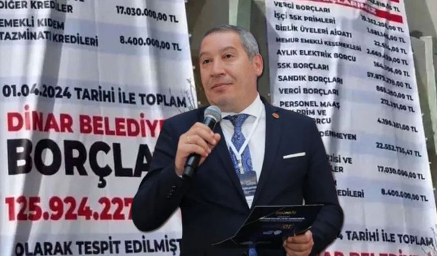AKP yolcusu Dinar Belediye Başkanı Veysel Topçu'nun borç ifşası gündem oldu!