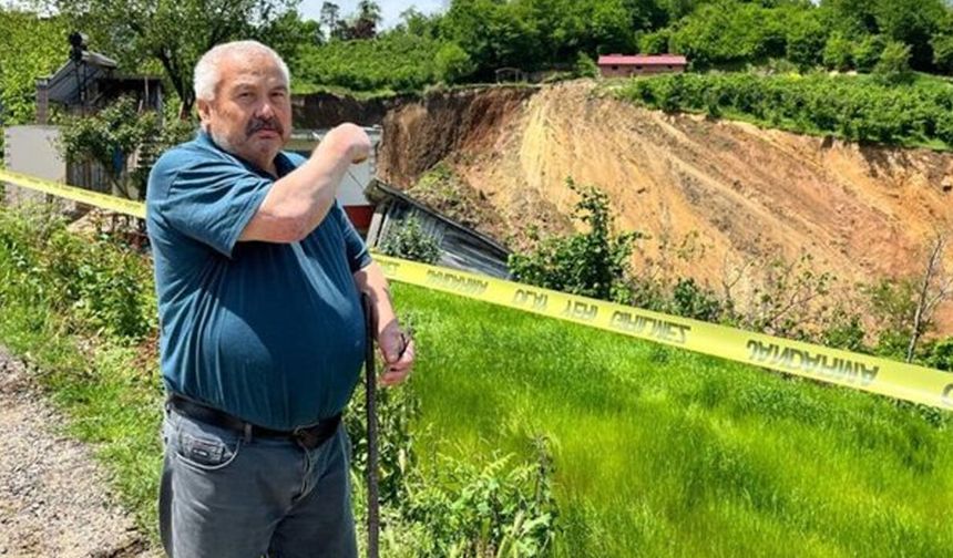 Ordu'da dağ aşağı kaydı, mezarlar kayboldu